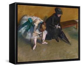 Waiting-Edgar Degas-Framed Stretched Canvas