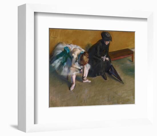 Waiting-Edgar Degas-Framed Art Print