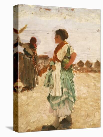 Waiting-Giuseppe De Nittis-Stretched Canvas