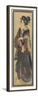 Waitress Holding a Black Lacquer Stand, Early 19th Century-Keisai Eisen-Framed Giclee Print