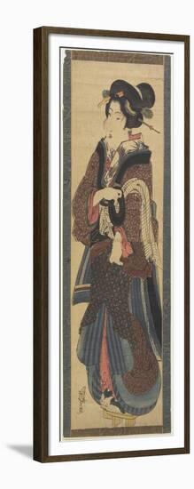 Waitress Holding a Black Lacquer Stand, Early 19th Century-Keisai Eisen-Framed Giclee Print