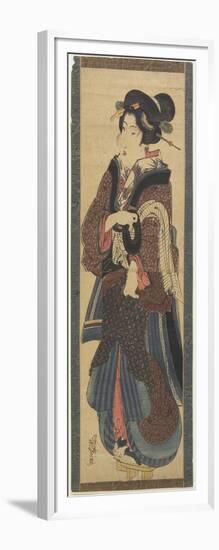 Waitress Holding a Black Lacquer Stand, Early 19th Century-Keisai Eisen-Framed Giclee Print