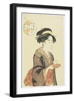 Waitress Okita of Naniwaya Teahouse, 1792-1793-Katsukawa Shuncho-Framed Giclee Print