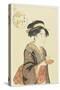 Waitress Okita of Naniwaya Teahouse, 1792-1793-Katsukawa Shuncho-Stretched Canvas