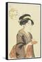 Waitress Okita of Naniwaya Teahouse, 1792-1793-Katsukawa Shuncho-Framed Stretched Canvas