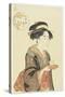 Waitress Okita of Naniwaya Teahouse, 1792-1793-Katsukawa Shuncho-Stretched Canvas