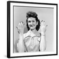 Waitress Showing Her Neatly Polished Nails at Industry School in Wichita, Kansas. 1949-George Skadding-Framed Photographic Print