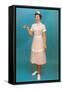 Waitress with Hamburger, Retro-null-Framed Stretched Canvas