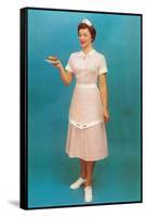 Waitress with Hamburger, Retro-null-Framed Stretched Canvas