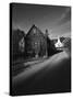 Waits River, View of Church and Barn in Autumn, Northeast Kingdom, Vermont, USA-Walter Bibikow-Stretched Canvas