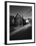 Waits River, View of Church and Barn in Autumn, Northeast Kingdom, Vermont, USA-Walter Bibikow-Framed Photographic Print