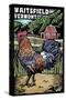 Waitsfield, Vermont - Rooster - Scratchboard-Lantern Press-Stretched Canvas