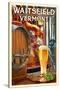 Waitsfield, Vermont - the Art of Beer-Lantern Press-Stretched Canvas