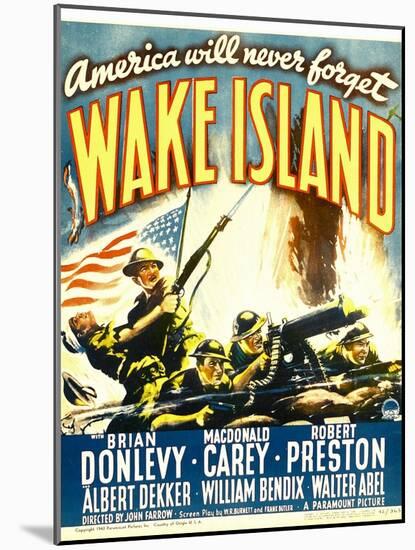 WAKE ISLAND, window card, 1942.-null-Mounted Art Print