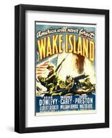 WAKE ISLAND, window card, 1942.-null-Framed Art Print