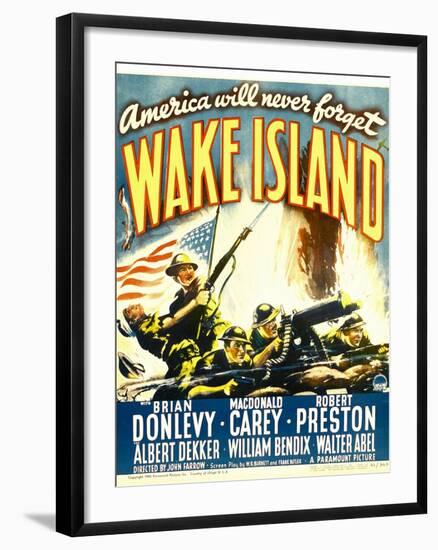 WAKE ISLAND, window card, 1942.-null-Framed Art Print