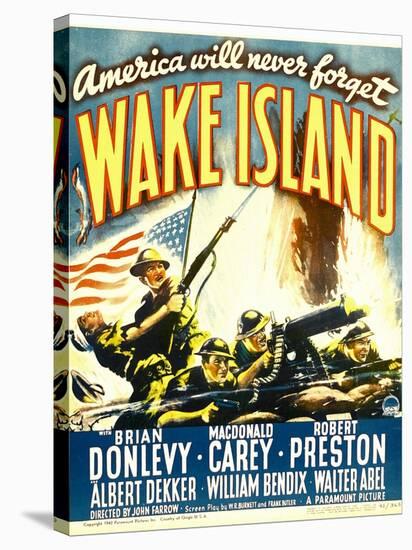 WAKE ISLAND, window card, 1942.-null-Stretched Canvas