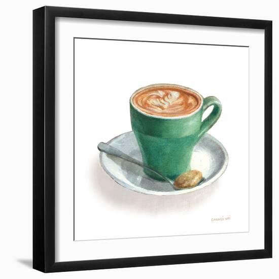 Wake Me Up Coffee II on White-Danhui Nai-Framed Art Print