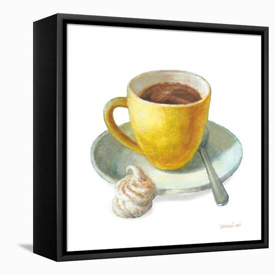 Wake Me Up Coffee IV on White-Danhui Nai-Framed Stretched Canvas