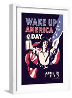 Wake Up America Day-James Montgomery Flagg-Framed Art Print