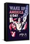 Wake Up America Day-James Montgomery Flagg-Framed Stretched Canvas