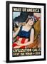 'Wake Up America' Poster-James Montgomery Flagg-Framed Giclee Print