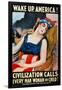 'Wake Up America' Poster-James Montgomery Flagg-Framed Giclee Print