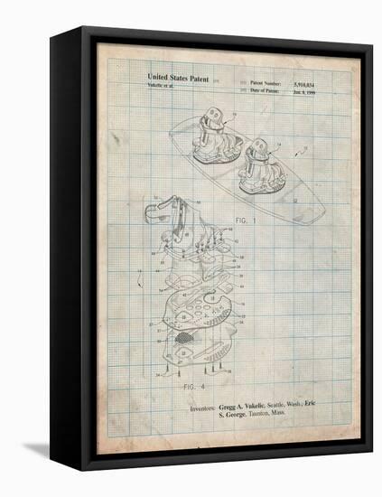 Wakeboard Patent-Cole Borders-Framed Stretched Canvas