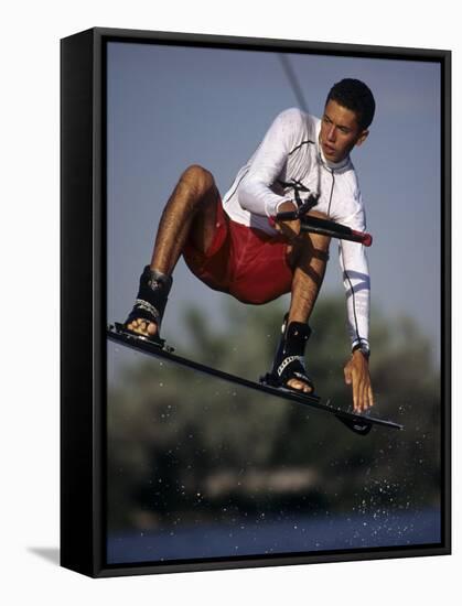 Wakeboarder in Action-null-Framed Stretched Canvas