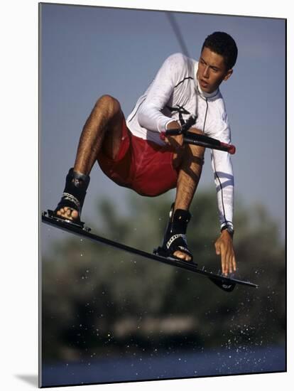 Wakeboarder in Action-null-Mounted Photographic Print