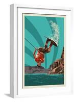 Wakeboarder-Lantern Press-Framed Art Print