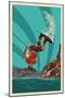 Wakeboarder-Lantern Press-Mounted Art Print