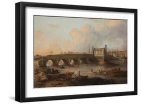 Wakefield Bridge and Chantry Chapel, 1793 (Oil on Canvas)-Philip Reinagle-Framed Giclee Print