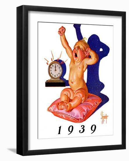 "Waking to the New Year,"December 31, 1938-Joseph Christian Leyendecker-Framed Giclee Print