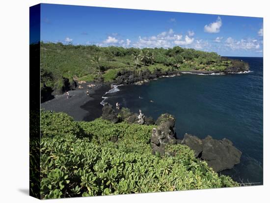 Walanapanapa Beach, Maui, Hawaii, Hawaiian Islands, Pacific, USA-Alison Wright-Stretched Canvas