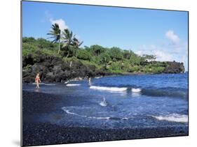 Walanapanapa Black Sand Beach, Hana Coast, Maui, Hawaii, Hawaiian Islands, USA-Alison Wright-Mounted Photographic Print