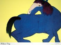 Blue Horse-Walasse Ting-Framed Art Print