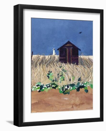 Walberswick Hut and Southwold Lighthouse, Suffolk-Christine McKechnie-Framed Giclee Print