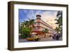 Waldorf Towers Hotel on Ocean Drive in the Art Deco District of South Miami Beach-null-Framed Art Print