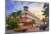 Waldorf Towers Hotel on Ocean Drive in the Art Deco District of South Miami Beach-null-Mounted Art Print