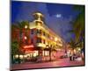 Waldorf Towers Hotel on Ocean Drive in the Art Deco District of South Miami Beach-null-Mounted Art Print