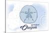 Waldport, Oregon - Sand Dollar - Blue - Coastal Icon-Lantern Press-Stretched Canvas