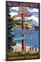 Waldport, Oregon - Sign Destinations-Lantern Press-Mounted Art Print