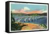 Waldport, Oregon - View of the Alsea Bay Bridge-Lantern Press-Framed Stretched Canvas