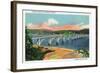 Waldport, Oregon - View of the Alsea Bay Bridge-Lantern Press-Framed Art Print