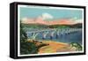 Waldport, Oregon - View of the Alsea Bay Bridge-Lantern Press-Framed Stretched Canvas