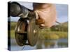 Wales, Conwy, Trout Fishing at a Hill Lake in North Wales, UK-John Warburton-lee-Stretched Canvas