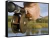 Wales, Conwy, Trout Fishing at a Hill Lake in North Wales, UK-John Warburton-lee-Framed Stretched Canvas