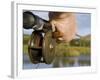 Wales, Conwy, Trout Fishing at a Hill Lake in North Wales, UK-John Warburton-lee-Framed Photographic Print