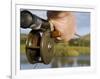 Wales, Conwy, Trout Fishing at a Hill Lake in North Wales, UK-John Warburton-lee-Framed Photographic Print